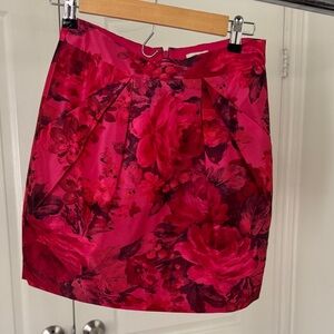 J. Crew Pink Floral Pleated Mini Skirt